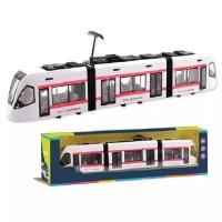 Машинка детская, Трамвай, городской транспорт, без света и звука, размер трамвая - 45 х 4,5 х 12 см