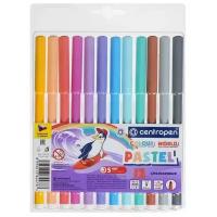 Фломастеры 12цв Centropen 7550 TP Colour World Pastel 2.0 мм пастель, блистер, европодв 5199874