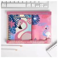 Набор "Flamingo", ежедневник 40л, паспортная обложка