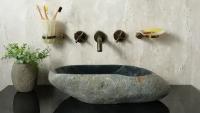 Серая раковина для ванной Sheerdecor Piedra 00504511385 из речного камня гранита