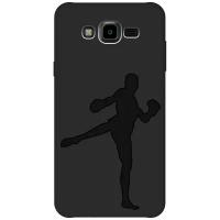 Матовый чехол Kickboxing для Samsung Galaxy J7 Neo / Самсунг Джей 7 Нео с эффектом блика черный