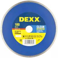 DEXX CLEAN AQUA CUT 180 мм, диск алмазный отрезной сплошной по кафельной и керамической плитке (180х22.2 мм, 5х2.1 мм), 36695-180 (36703-180)