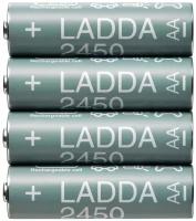 LADDA ладда аккумуляторная батарейка 2450 мА•ч HR06 AA 1,2 В 4шт