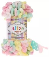 Пряжа Alize 'Puffy Color' 100г 9м (100% микрополиэстер) (5862 секционный) 5 шт