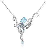 Колье PLATINA jewelry из серебра 925 пробы с топазом, эмалью