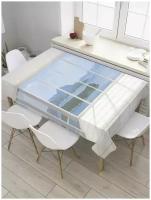 Скатерть прямоугольная JoyArty на кухонный стол "Стеклянная веранда" из оксфорда, 120x145 см