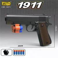 Детский пистолет Colt 1911 с мягкими пулями, 20см