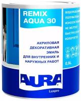 Эмаль акриловая Aura Remix Aqua 30 полуматовая белая основа А 0,9 л