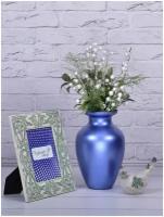 Интерьерная стеклянная ваза для цветов и сухоцветов, ежевичный САД ваза, лиловый, классика 26см