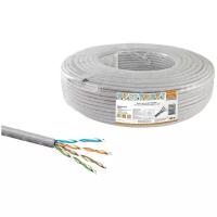 TDM Кабель витая пара народный U/utp Cat 5e 4х2х24AWG CCA 100м Pvc, серый SQ0107-0115