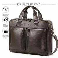 Деловая сумка для документов BRIALDI Parma (Парма) relief brown