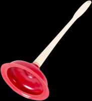 Вантуз для унитаза Vidage 46*16см, с пластиковой ручкой, цвет: красный, светло-бежевый