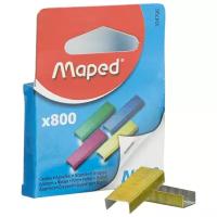 Скобы для степлера №10 MAPED цветные (2-20 лист) 800 шт в уп европодвес