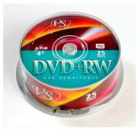 Носители информации DVD+RW, 4x, VS, Cake/25, VSDVDPRWCB2501
