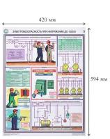 Плакат информационный электробезопасность до 1000в, комплект из 3-х листов