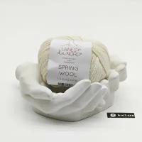 Пряжа Laines du Nord Spring Wool, хлопок + меринос, Цвет 01, 1 моток 50гр 140м