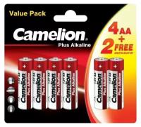 Элемент питания AA/LR6 1.5В Plus Alkaline 4+2LR6-BP (блист.6шт) | код 14113 | Camelion (1 упак.)