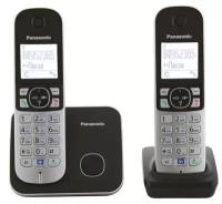 РТелефон Dect Panasonic KX-TG6812RU черный труб. в компл.2шт АОН