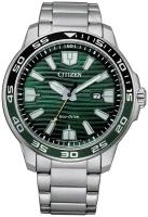 Наручные часы CITIZEN Eco-Drive AW1526-89X, серебряный, зеленый