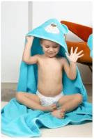 Полотенце-уголок с капюшоном махровое детское с вышивкой "Мишка" 100*110