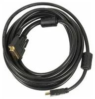 Кабель Ningbo DVI-D (m)-HDMI (m), 5 м, ферритовый фильтр, черный