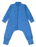 Комбинезон-пижама на молнии легкий "Голубой" ЛКМ-БК-КИТ 68