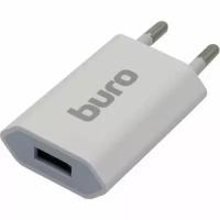 Сетевое зарядное устройство, Buro, USB, 5Вт, 1A, белого цвета