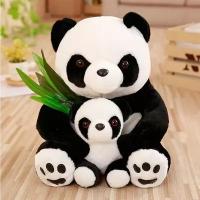 Мягкая игрушка Панда с малышом плюшевая пандочка с ребенком 30 см