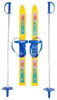 Лыжи детские Олимпик-спорт Мишки с палками, 66 см