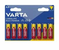 Батарейка Varta AA LR6 Longlife Max Power Alkaline BL8, 8шт