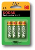 Аккумулятор Ni-Mh 2100 мА·ч 1.2 В Kodak AA (HR6-4BL), в упаковке: 4 шт