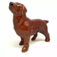 Статуэтка собаки лабрадор-ретривер шоколадный, фарфор, подарок, сувенир, фигурка