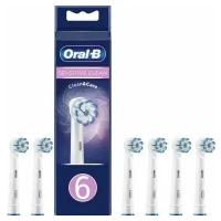 Набор насадок Oral-B Sensitive Clean для вибрационной щетки, белый, 6 шт