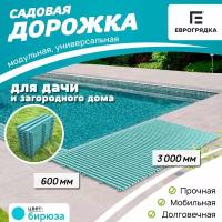 Садовая дорожка Еврогрядка 600х3000, цвет: бирюза