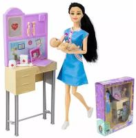 Кукла Miss Kapriz Моя профессия, Педиатр, с малышом и аксессуарами, в коробке (0642648FCJ)