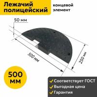 Лежачий полицейский ИДН 500-2 (500мм). Концевой Элемент. Полимер