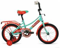 Велосипед FORWARD AZURE 16 (16" 1 ск.) 2020-2021, зеленый/красный, 1BKW1K1C1027