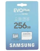 Карта памяти Samsung microSDXC 256Gb EVO Plus UHS-I U3 V30 A2 + ADP