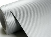 Карбоновая пленка - 3D карбон, виниловая для оклейки кузова авто - 100*152 см, цвет: серый