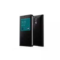 Чехол-книжка MyPads для Samsung Galaxy S5 / S5 Neo черный с окошком для входящих вызовов кожаный