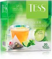 Упаковка из 12 штук Чай зеленый Tess Ginger Mojito Green (1,8г х 20)(240 пак/пирамидки)