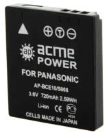AcmePower AB-BCE10/ S008 Аккумулятор Li-ion, 3.6 V, 720 mAh для фотокамер Panasonic