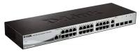 D-Link SMB D-Link DGS-1210-28/ME/B2A Управляемый коммутатор 2 уровня с 24 портами 10/100/1000Base-T и 4 портами 1000Base-X SFP, возможностью питания от сети 220 В или внешнего источника DC 12 В