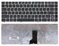 Клавиатура для ноутбука Asus K43TA, русская, черная с серебряной рамкой