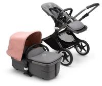 Детская коляска 2 в 1 Bugaboo Fox3 шасси Graphite (Graphite/Grey Melange/Morning Pink)