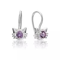 Серьги PLATINA jewelry из серебра 925 пробы с аметистом