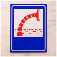 Металлическая табличка Знак пожарный водоем, 20х30 см