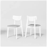 Комплект стульев Вега деревянный для кухни 2 шт. белая эмаль/сильвер