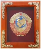 Панно из металла в деревянной раме Герб СССР 19-354