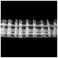 Шторная лента, 3 см, 6 ± 1 м, цвет белый
